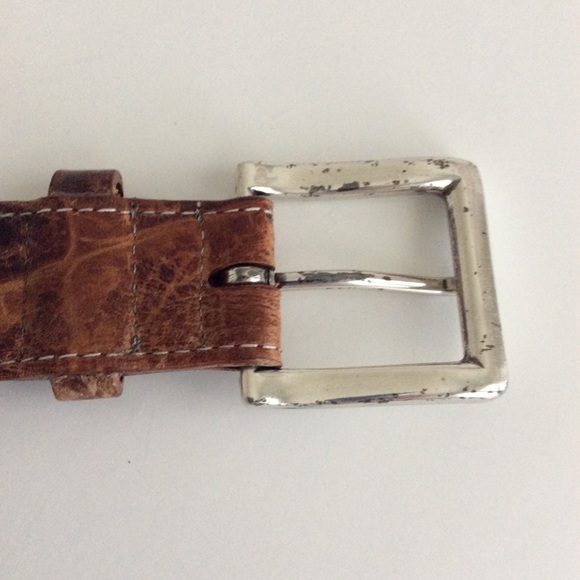 Moore & Giles Belt Mens Size 44 Leather Silver Buckle - Picture 5 of 11